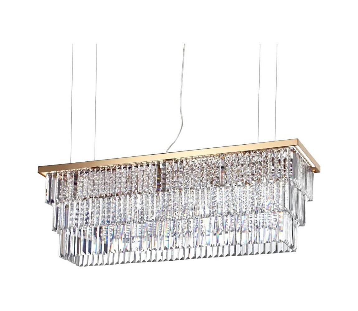Ideal Lux Ideal Lux - Křišťálový lustr na lanku MARTINEZ 8xE14/40W/230V zlatá