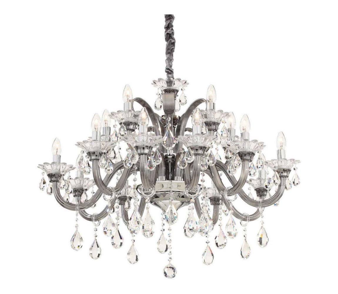 Ideal Lux Ideal Lux - Křišťálový lustr na řetězu COLOSSAL 15xE14/40W/230V pr. 95 cm šedá