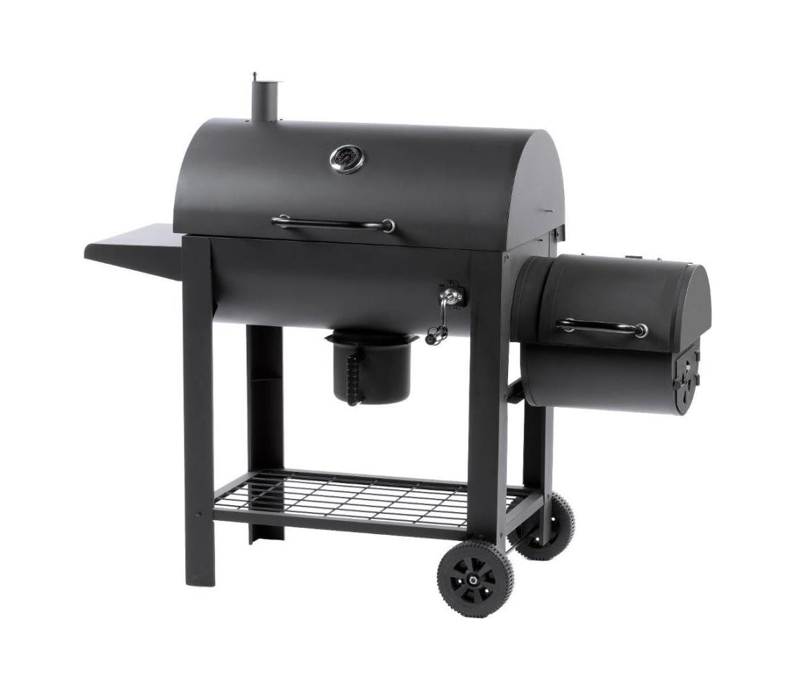 Fieldmann Fieldmann - Gril na dřevěné uhlí s udírnou černá