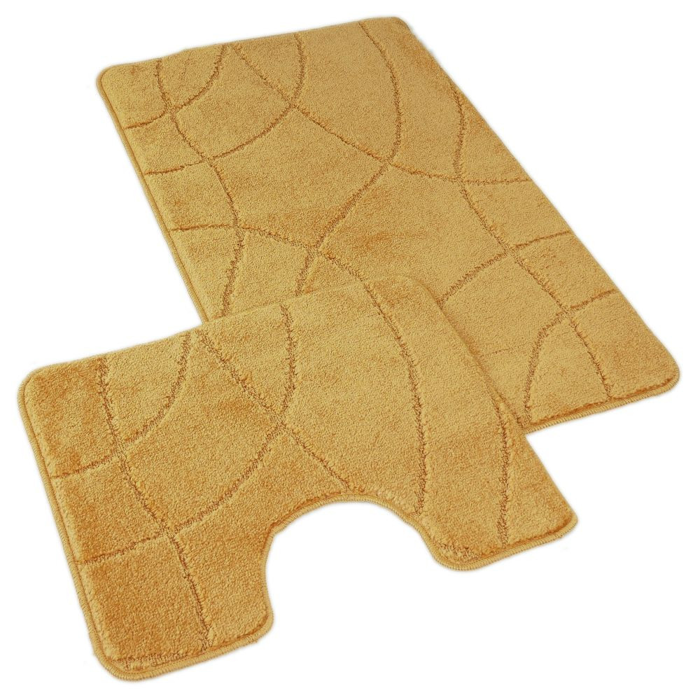 Kvalitex Koupelnová a WC předložka 60x100 + 60x50 cm - Labyrint zlatý