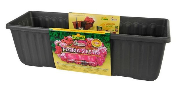 Plastia Samozavlažovací truhlík FLORIA SIESTA 60 cm - Antracit 60 cm 20 cm