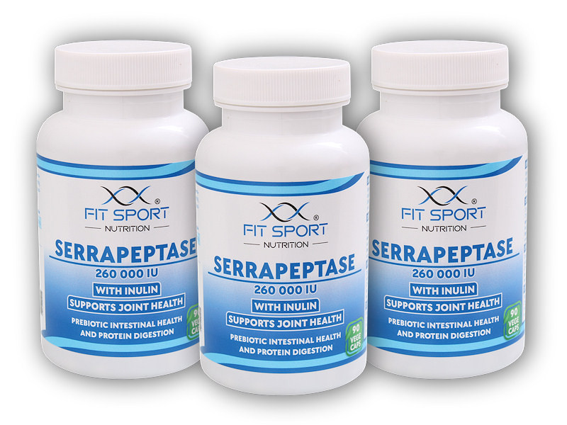 FitSport Nutrition 3x Serrapeptase 260.000 IU with Inulin 90 vege kapslí