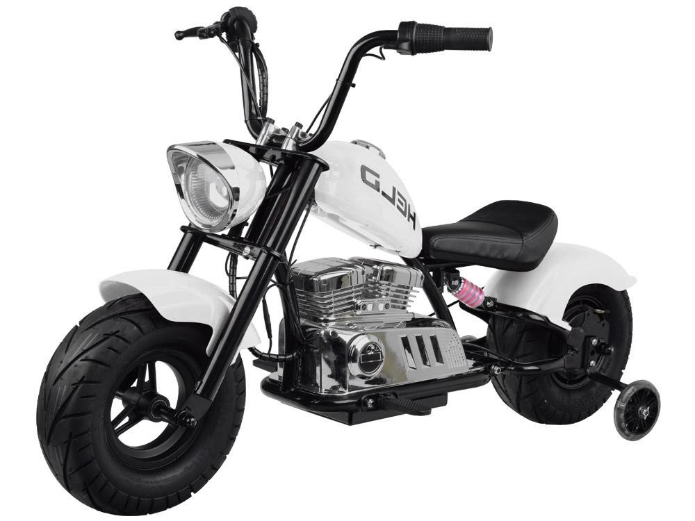 mamido Dětská elektrická motorka Chopper 24V bílá