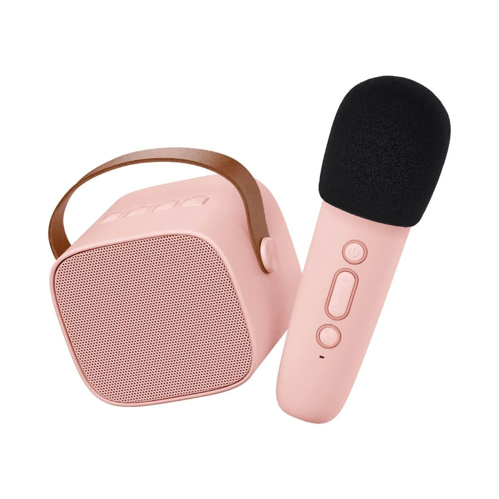 BLUETOOTH KARAOKE SET Růžový mikrofon a reproduktor