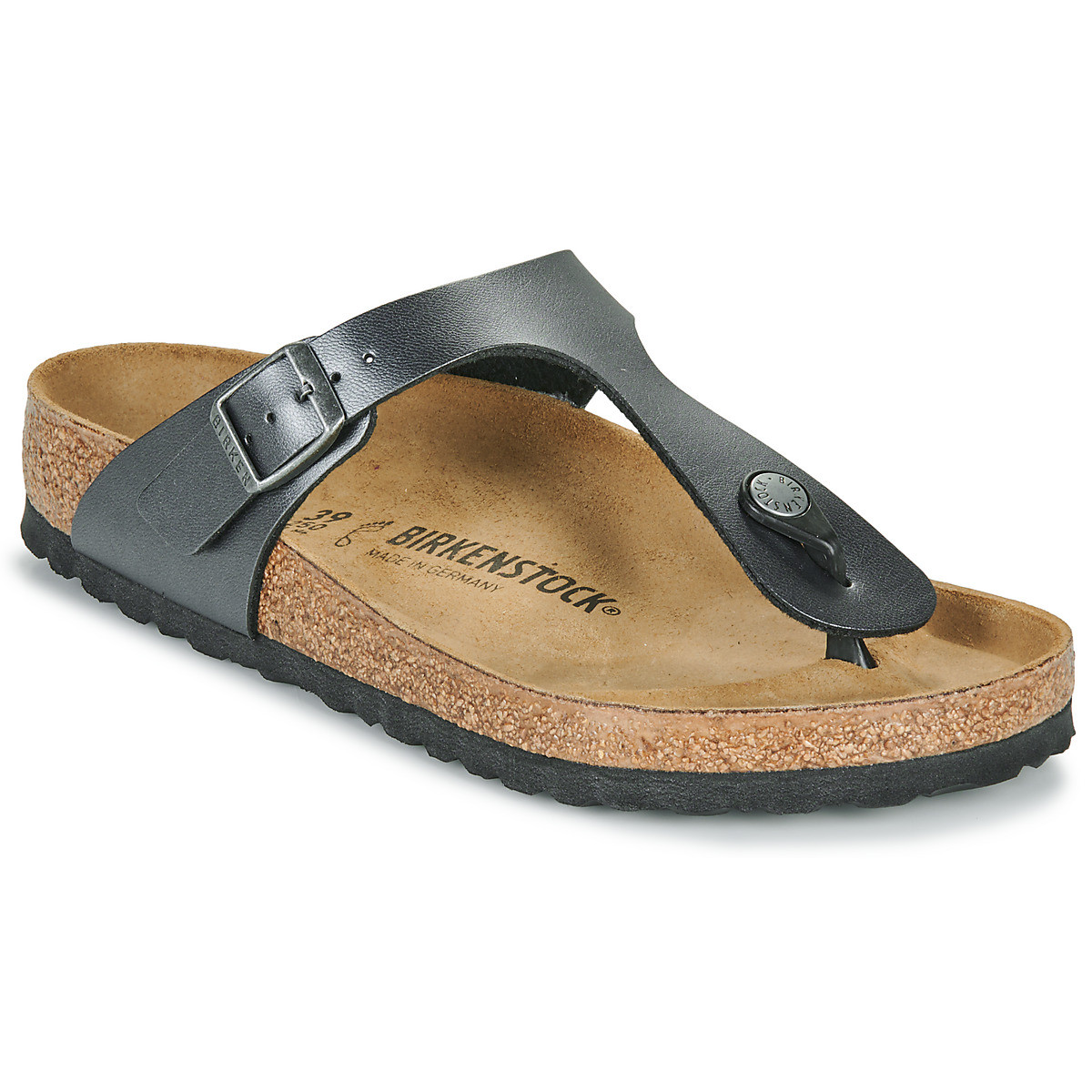 BIRKENSTOCK  Gizeh BF Metallic Black  Stříbrná