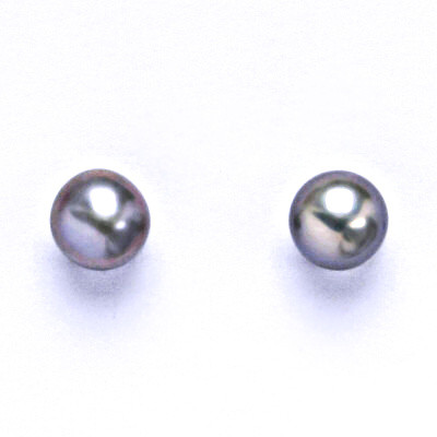Náušnice stříbrné s přírodní šedou perlou NŠ 1183 pp 6,5 mm