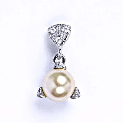 Stříbrný přívěšek s umělou sv.lososovou perlou 8 mm,přívěšek ze stříbra P 1220/21