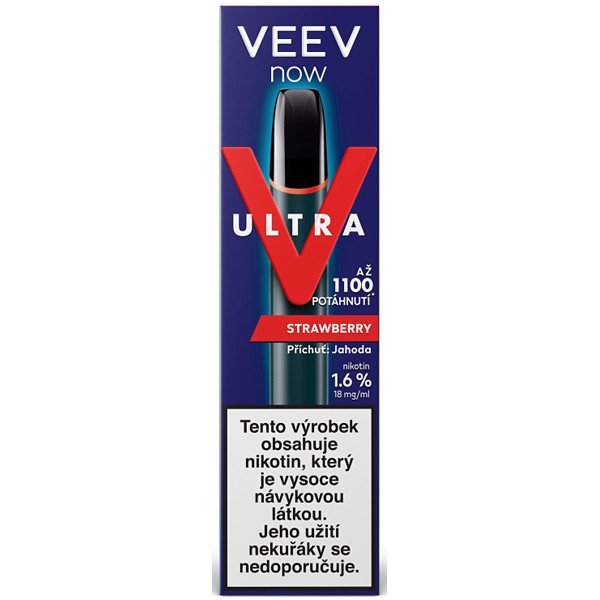 Elektronická cigareta jednorázová Veev Now Ultra Strawberry 18mg/ml