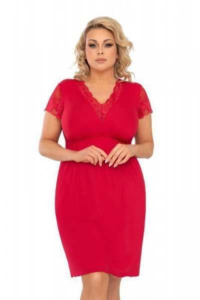 Donna Estera vínová plus size Noční košilka 48/4XL