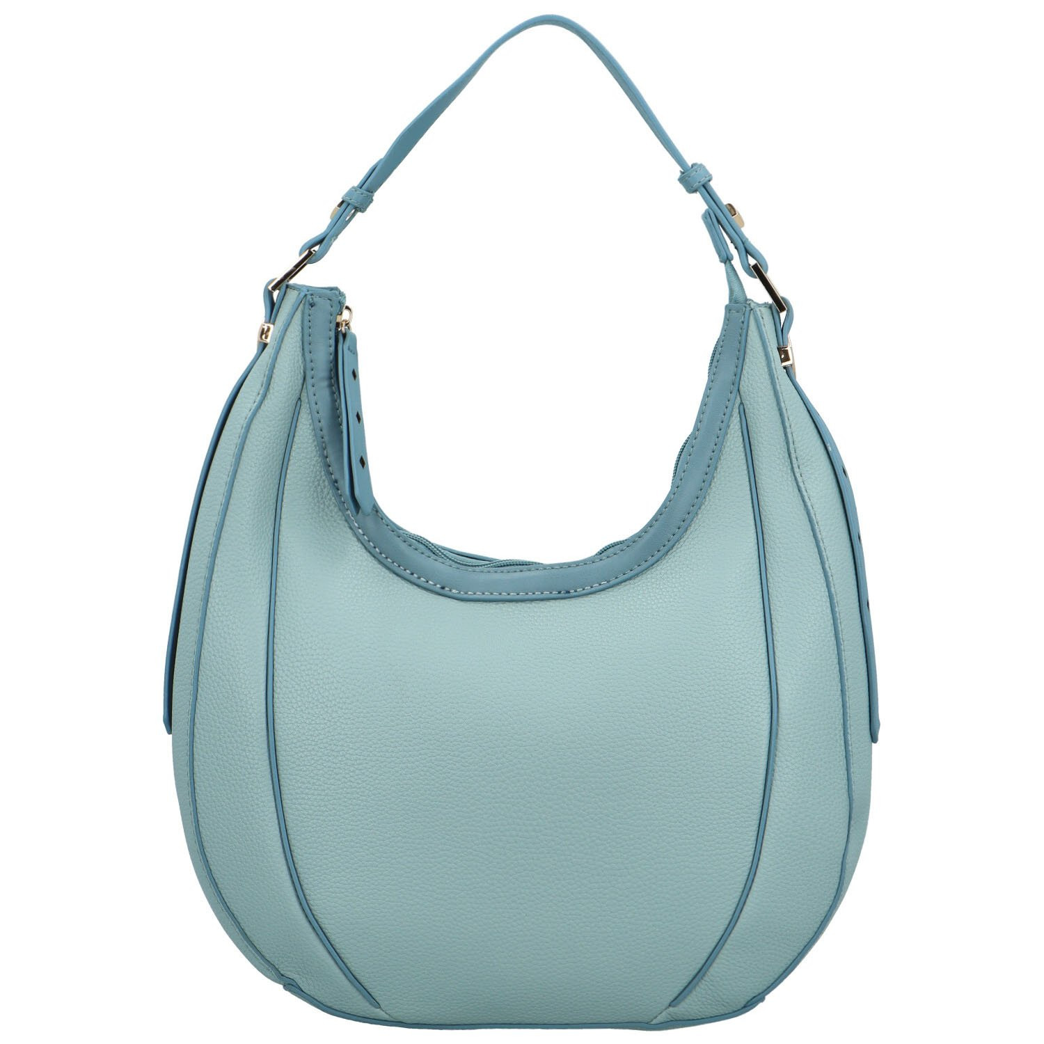 Módní dámská koženková kabelka na rameno Erlea, džínově modrá