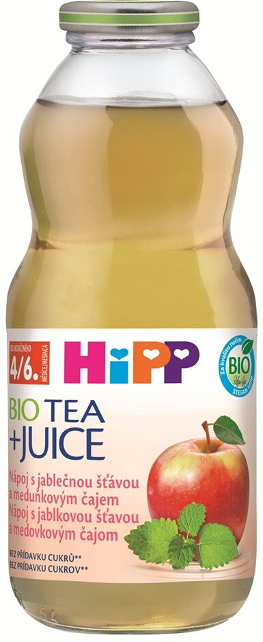 HiPP BIO Šťáva jablečná s meduňkovým čajem od uk.4.-6.m, 500 ml