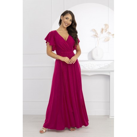 Třpytivé fuchsiové společenské šaty SANDRA, Velikost 48, Barva Tmavě modrá BF 0030066