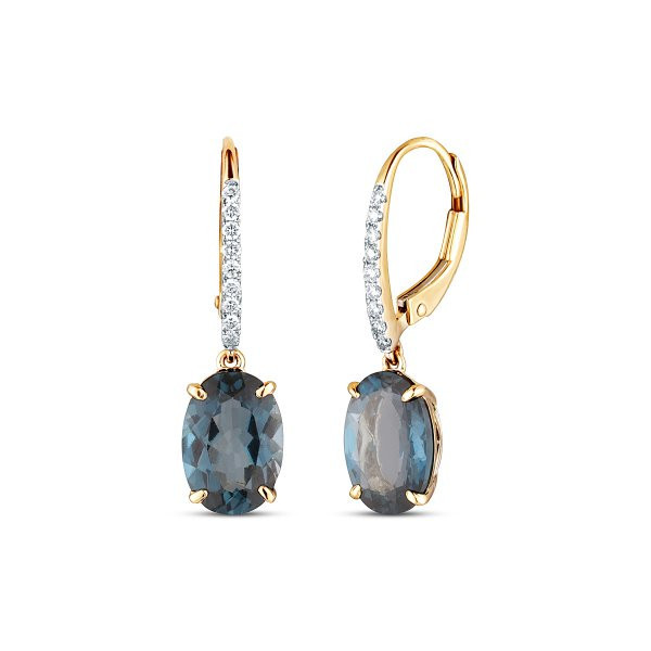 Náušnice s topazem 234-957-LT5822 2.80g