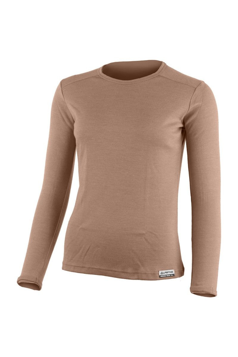 Lasting dámská merino mikina BELA 7474  hnědá Velikost: S 8596445029826