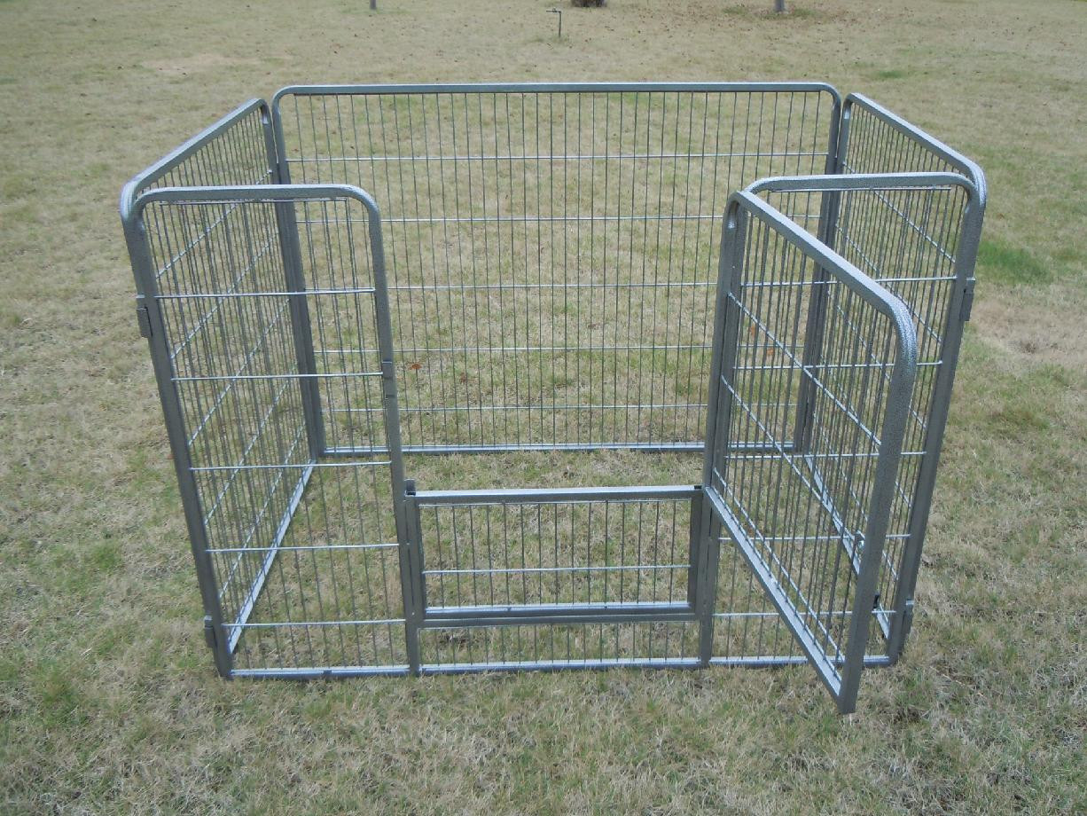 Goleto Kovová ohrádka pro pejsky a štěnata 93 x 63 x 61 cm | stříbrná