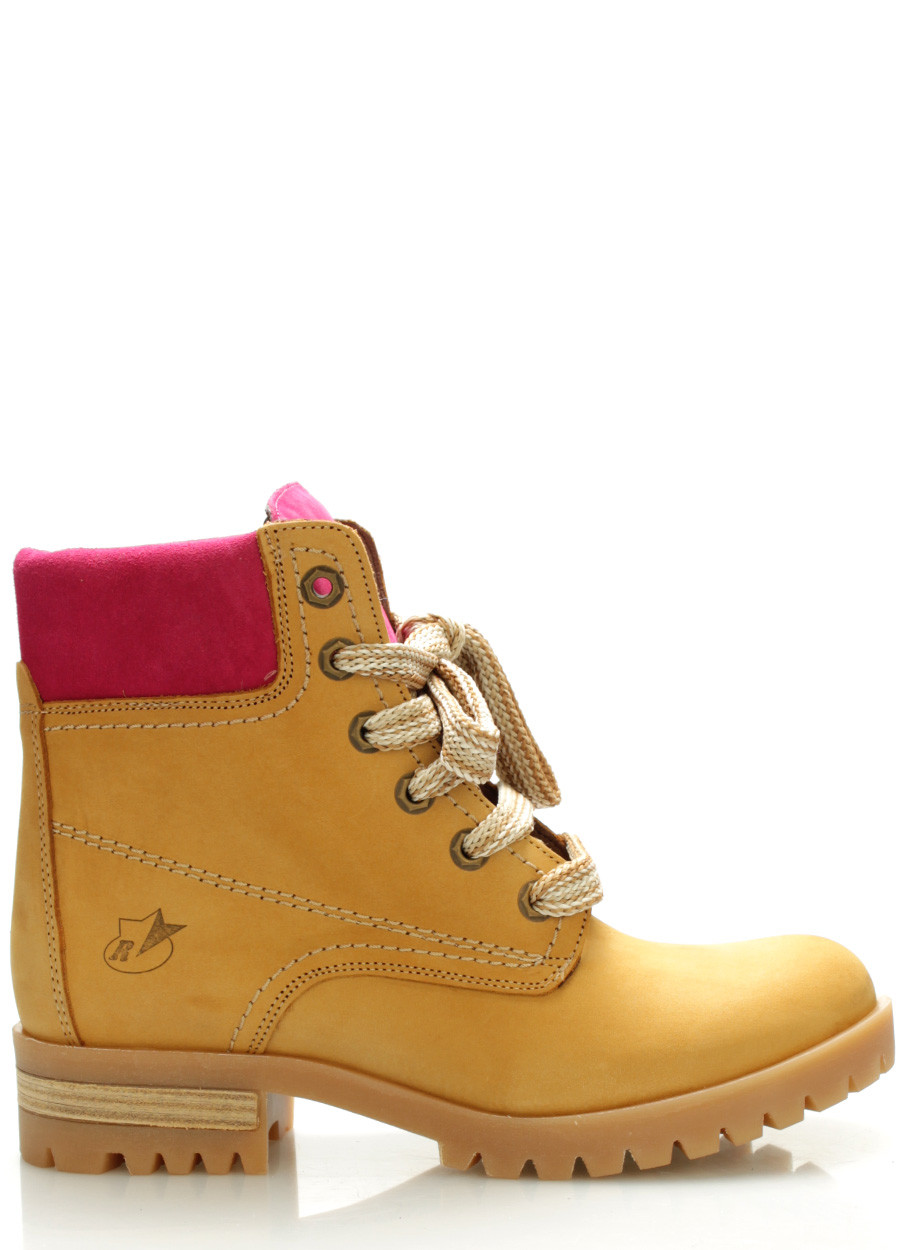 Kožené boty farmářky s růžovým lemem Roobins Velikost: 37