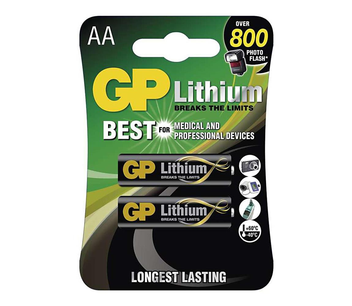 2 ks Lithiová baterie AA GP LITHIUM 1,5V