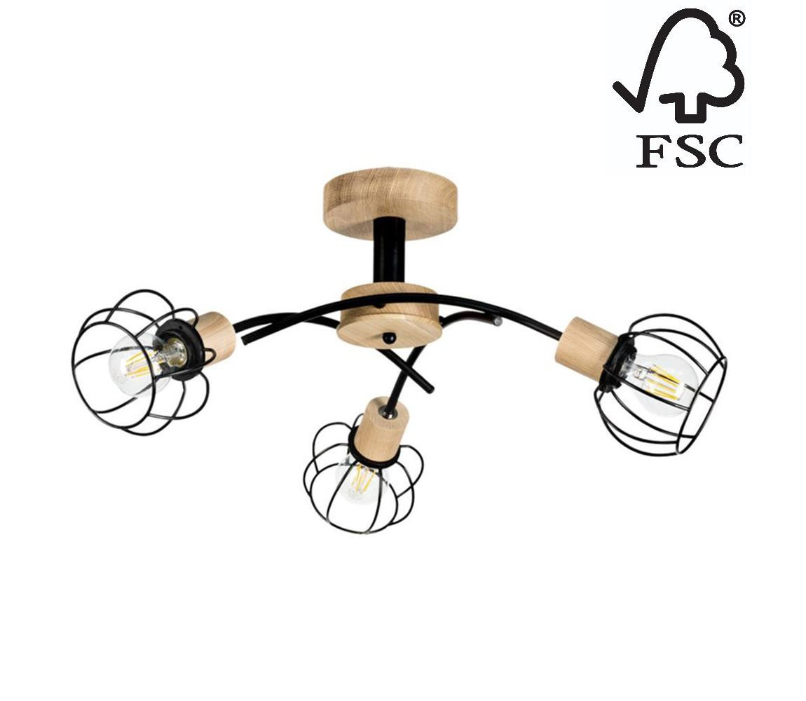 8224374 - Přisazený lustr VIVIANE 3xE27/60W/230V dub