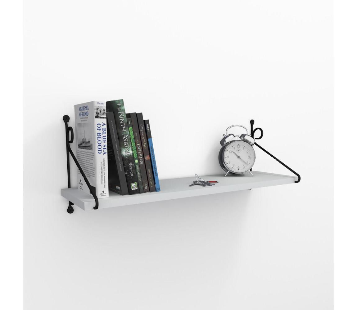 Nástěnná police SERAMONI 27x72 cm bílá