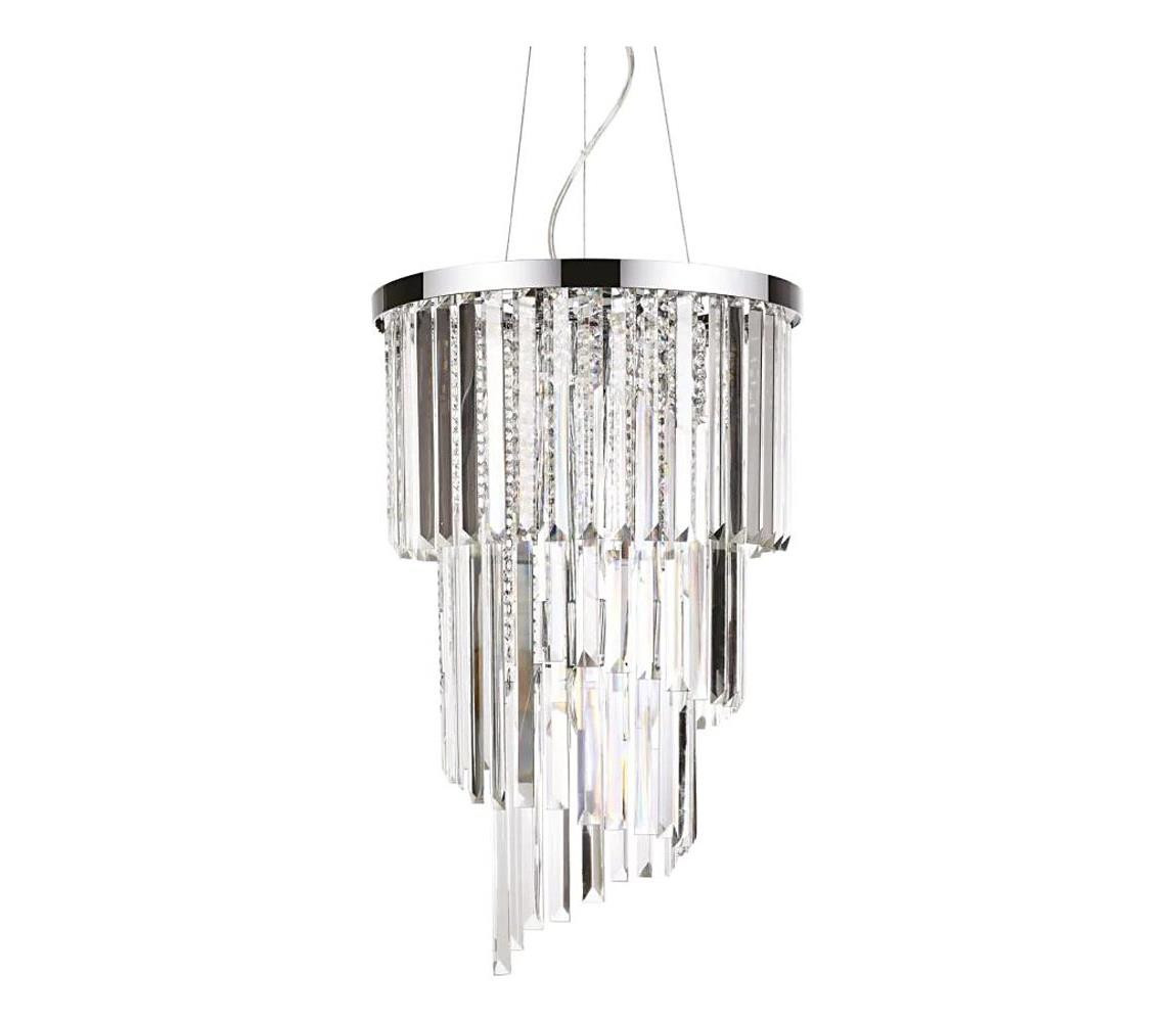 Ideal Lux Ideal Lux-Křišťálový lustr na lanku CARLTON 8xE14/40W/230V pr. 40cm lesklý chrom