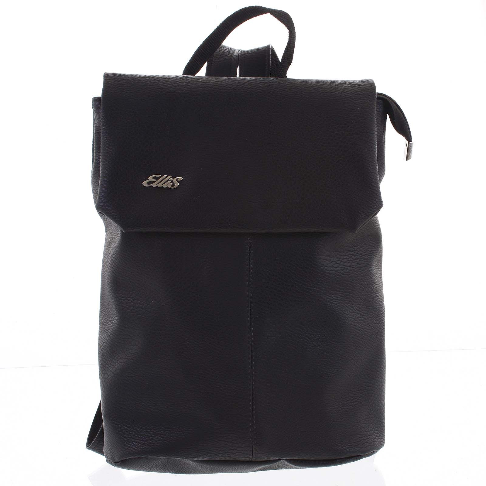 Větší měkký dámský moderní černý batoh - Ellis Elizabeth JR černá