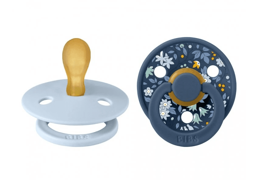 BIBS Dudlíky LIBERTY COLOUR symetrické Baby Blue/Steel Blue - vel. 2, příř.kaučuk 2ks