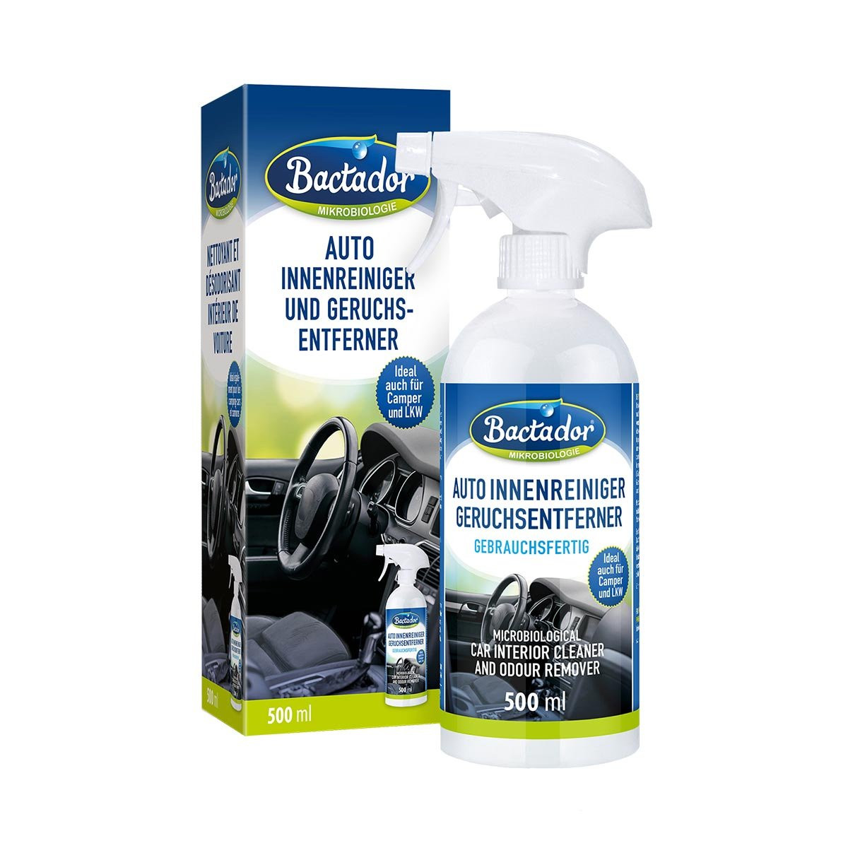 Bactador Auto vnitřní čistič & odstraňovač zápachu sprej 500 ml