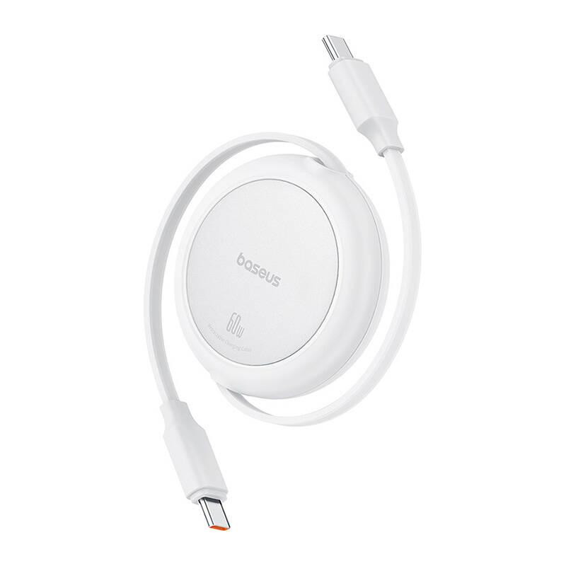 USB kabel Baseus Free2Pull Mini USB-C na USB-C, 60W, 1, (bílý) 064647