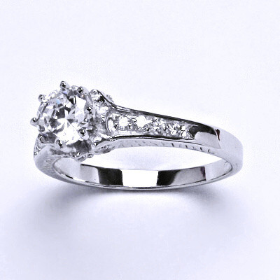 Stříbrný prsten s čirými zirkony,prstýnek ze stříbra,váha 3,98 g