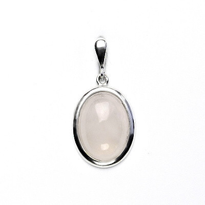 Stříbrný přívěsek, přírodní růženín, 16 x 12, P 1455