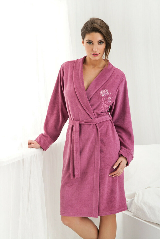 Dámský župan FR-107 Pudr růžová - Dorota - XL - růžová