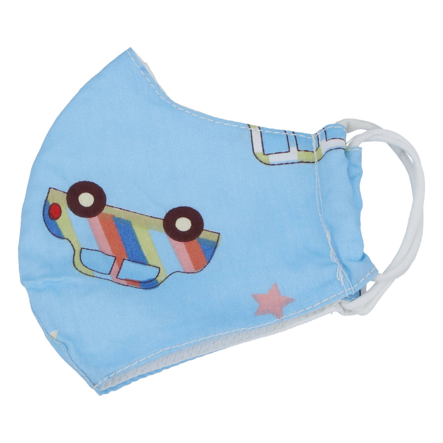 Dětská rouška, dvouvrstvá, s autíčky, velikost S