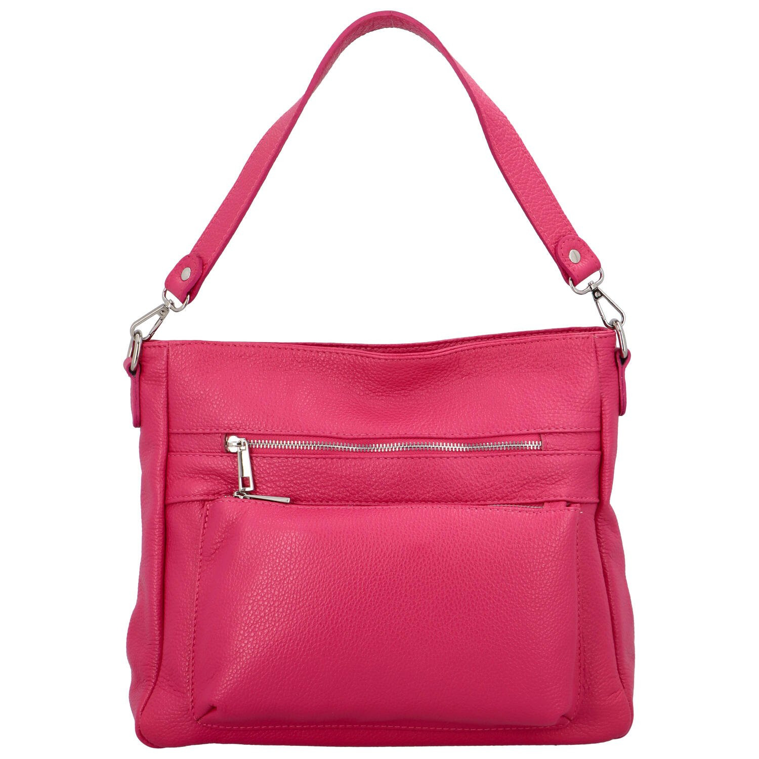 Zajímavá dámská kožená kabelka Fantazie, tmavě růžová