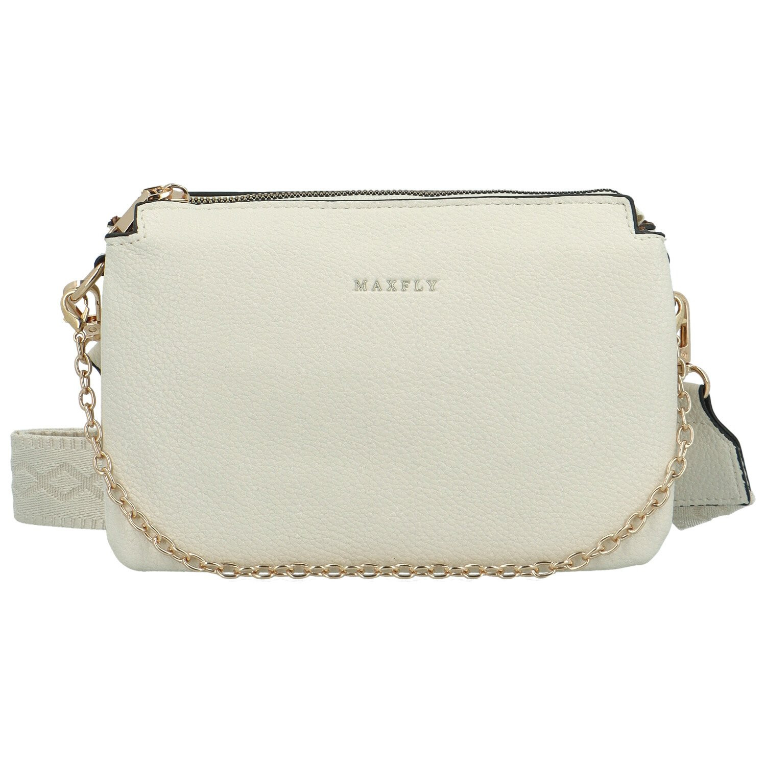 Stylová dámská koženková crossbody kabelka Ebbas, krémová