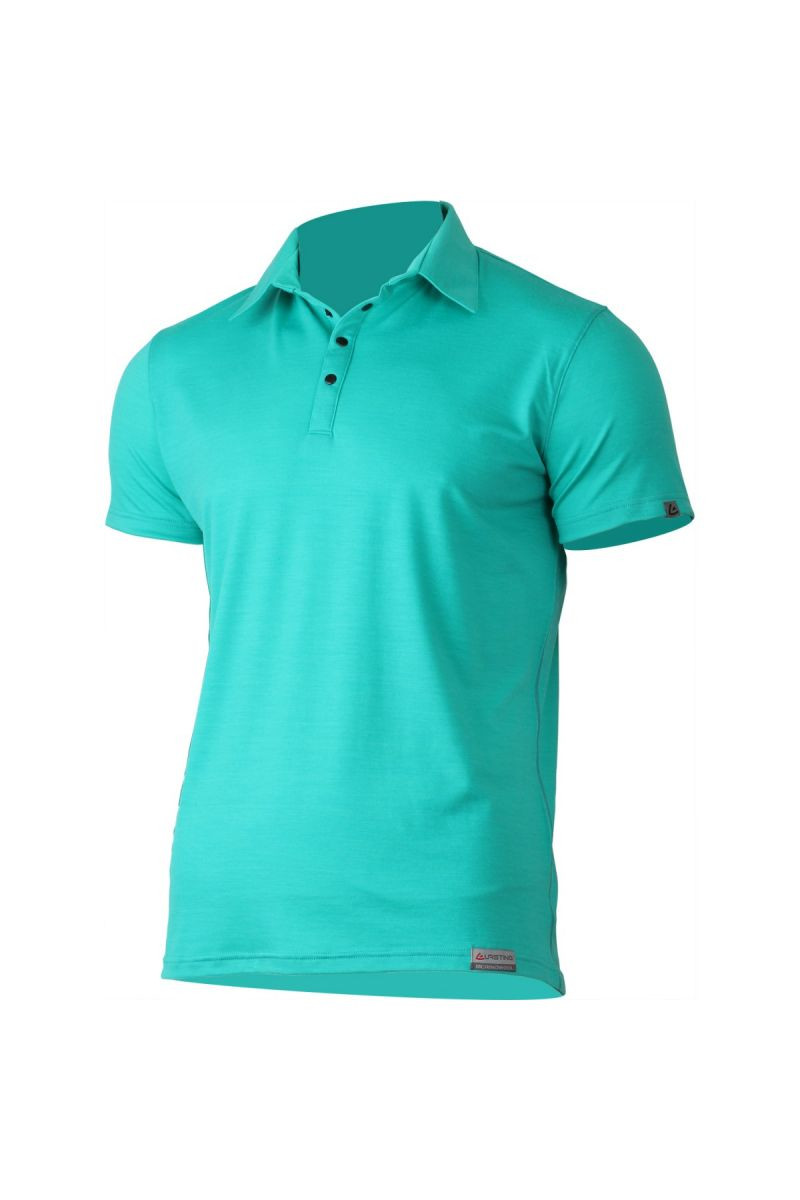 Lasting ELIOT 6565 zelená vlněná merino polo košile Velikost: M 8595067849638