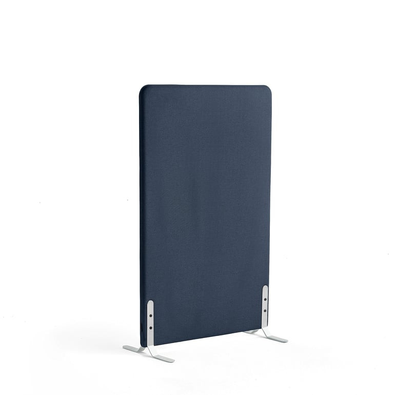 Paraván ZONE, 1360x800x46 mm, potah Hush, bílé nohy, námořnická modrá