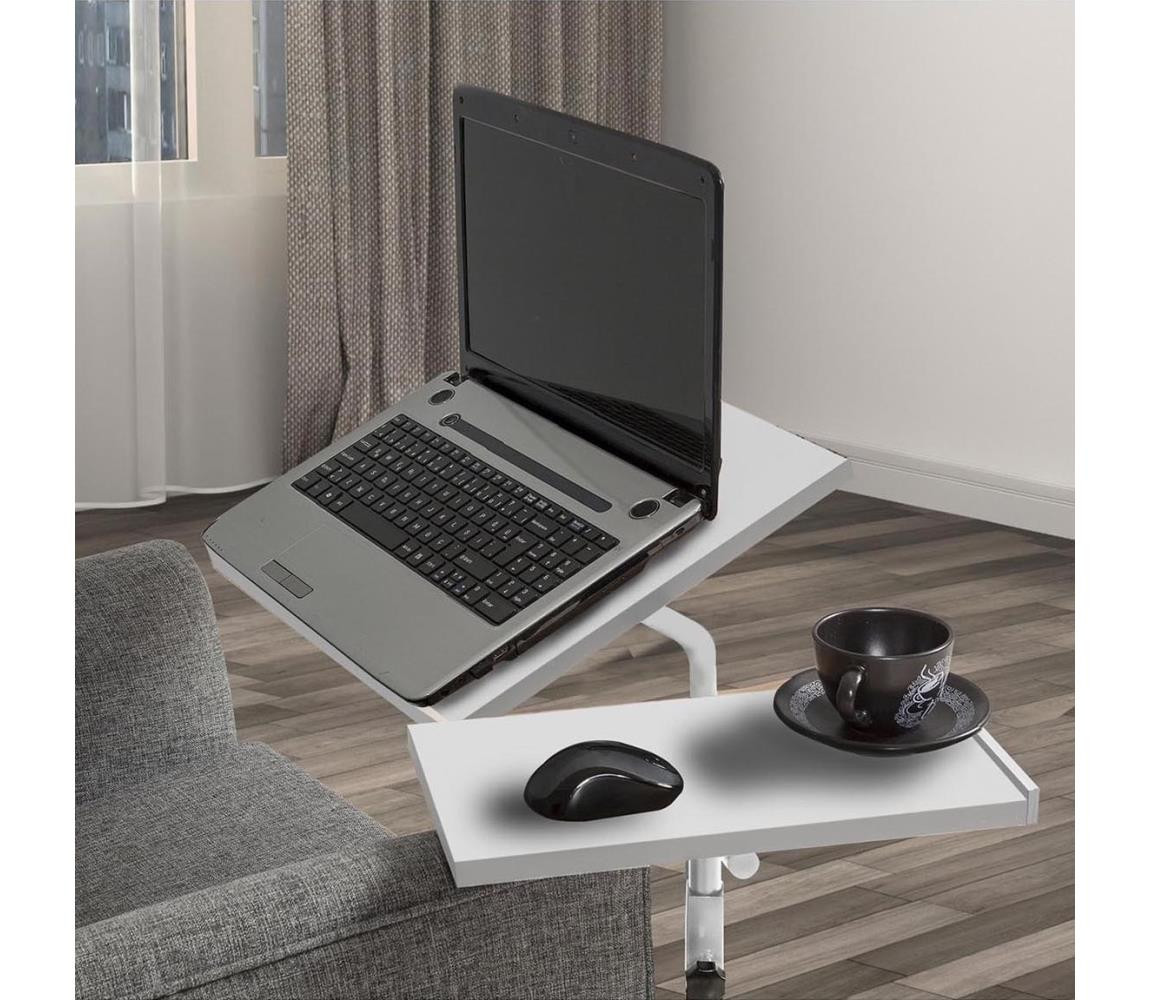 Polohovatelný stůl GLEN 87x67 cm bílá