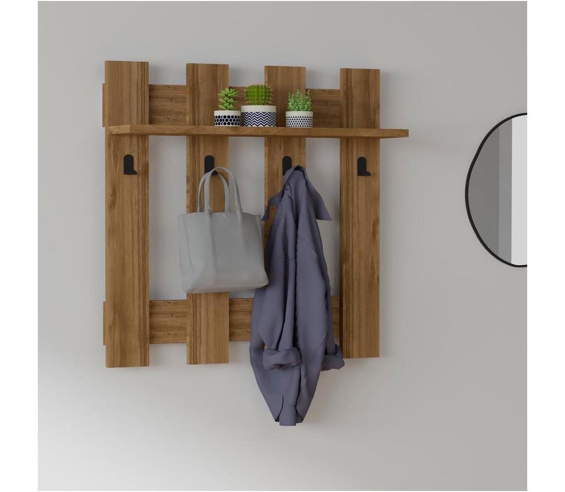 Nástěnný věšák CARINA 70x70 cm hnědá