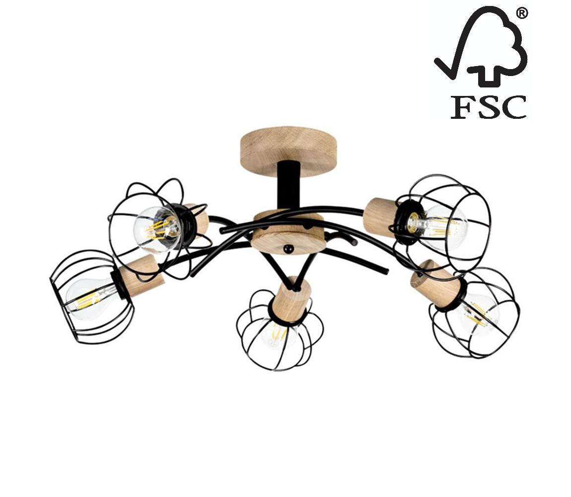 8224574 - Přisazený lustr VIVIANE 5xE27/60W/230V dub