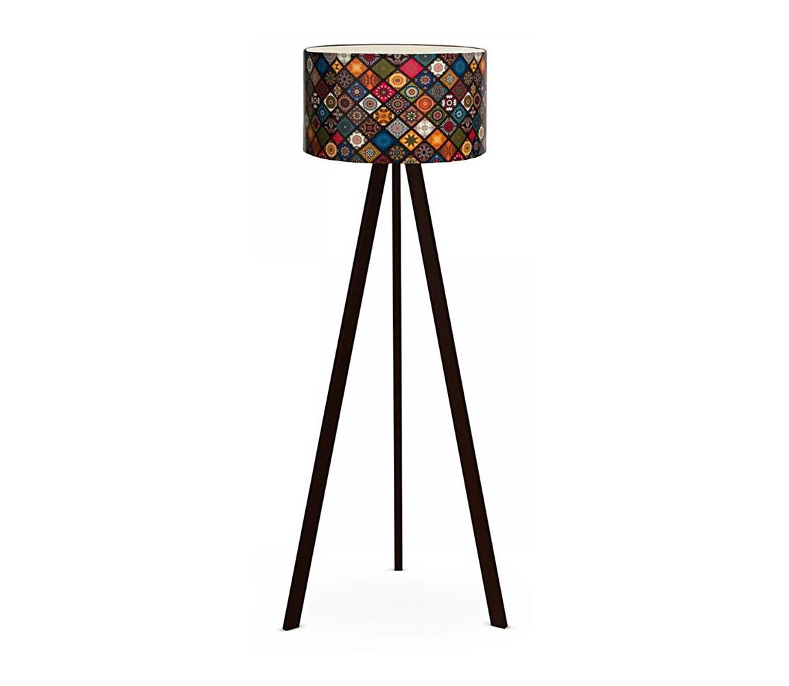 Stojací lampa AYD 1xE27/60W/230V pestrobarevná/hnědá