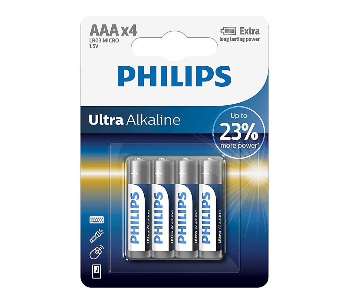 Philips Philips LR03E4B/10 - 4 ks Alkalická baterie AAA ULTRA ALKALINE 1,5V 1250mAh