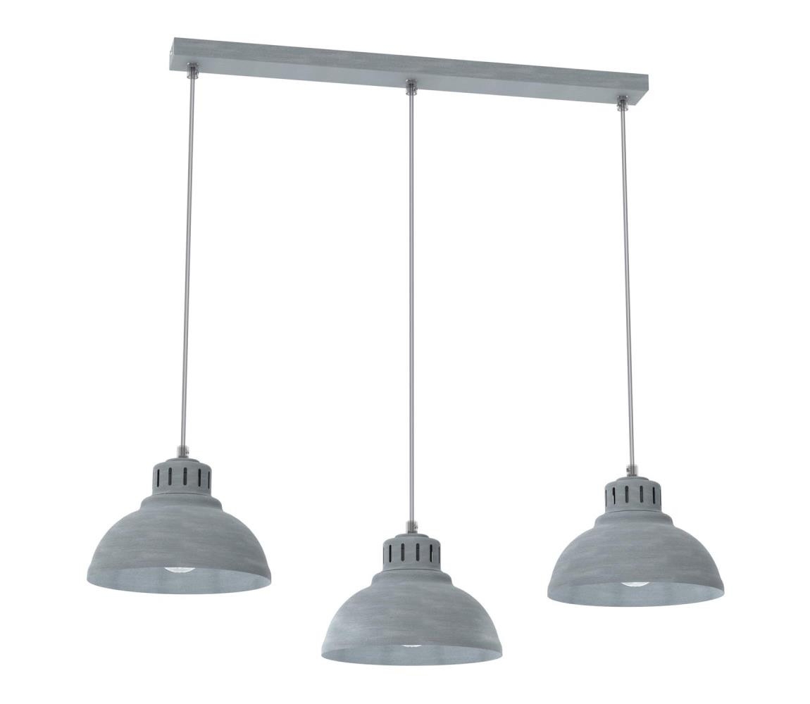 Lustr na lanku SVEN 3xE27/15W/230V šedá