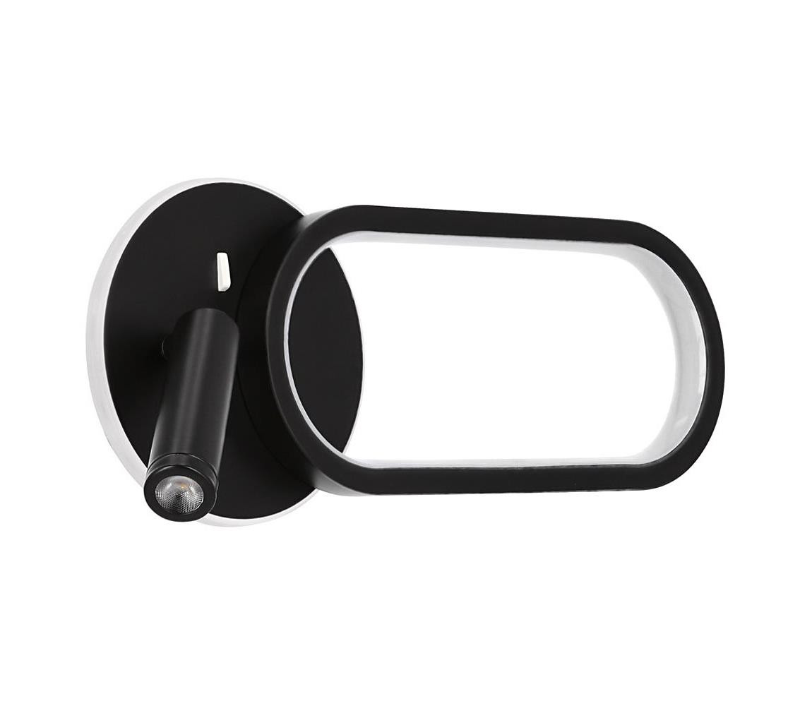 LED Nástěnné svítidlo MONET LED/13W/230V + LED/2W 3000/4000/6000K černá