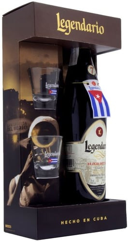 Ron Legendario Legendario Elixír de Cuba se skleničkami 34 % 0,7 l (dárkově baleno)