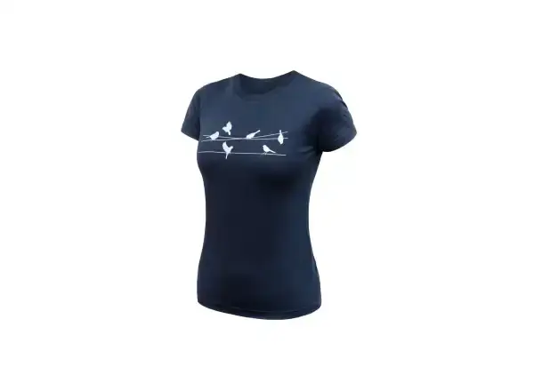 Sensor MERINO ACTIVE SONGBIRDS dámské triko kr.rukáv deep blue