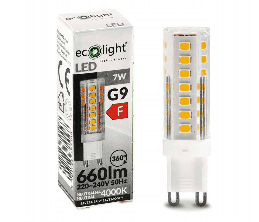 Eco Light LED žárovka G9 - 7W - 660lm - 4000k - neutrální bílá
