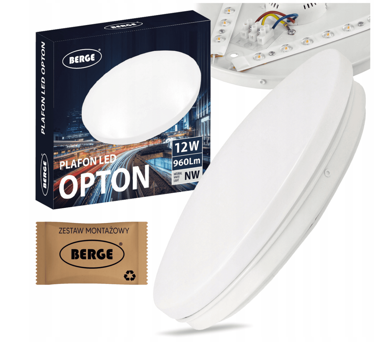 Berge Přisazený LED stropní panel 12W 860lm kulatý SZ MP0320