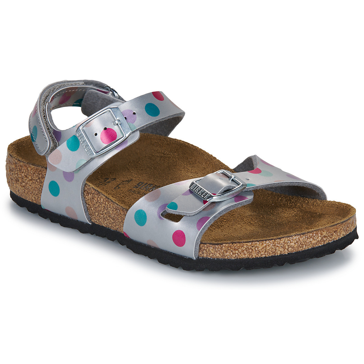 BIRKENSTOCK  Rio AS Kids BF Elec. Metallic SilverDots  Stříbrná