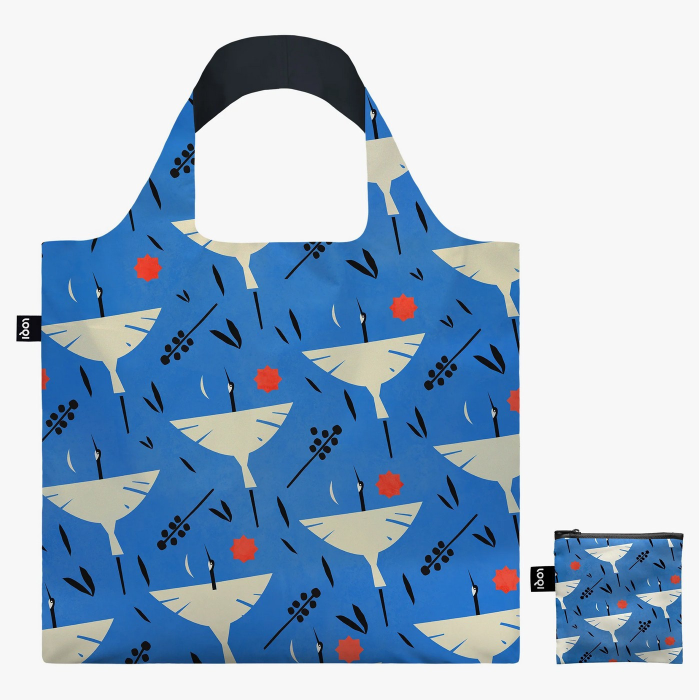 Skládací nákupní taška LOQI JUDIT CANELA Flying Crane