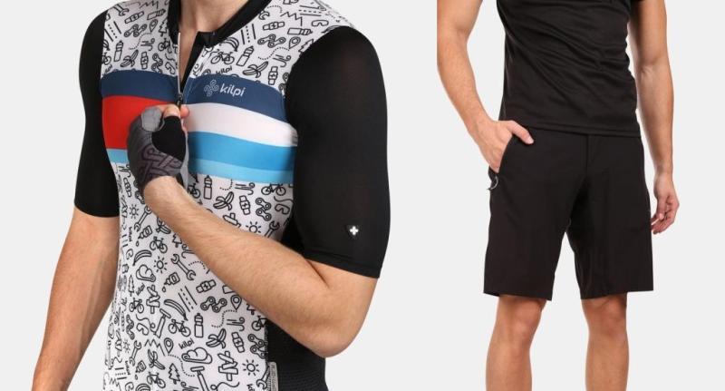 KILPI RIVAL-M Černý cyklistický dres + KILPI HIXON-M Černé cyklistické kraťasy